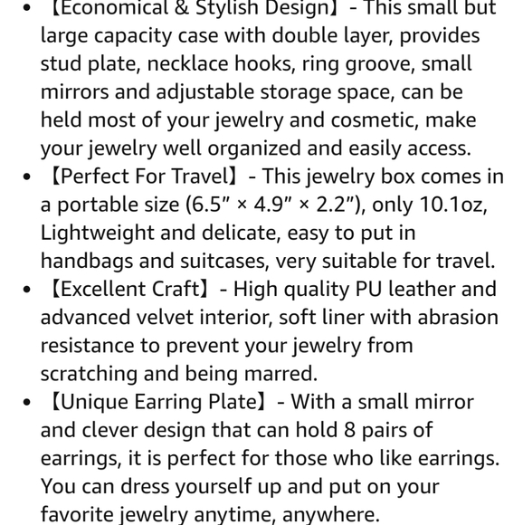 BNIB Portable Jewelry organizer for travel - Picture 7 of 16
